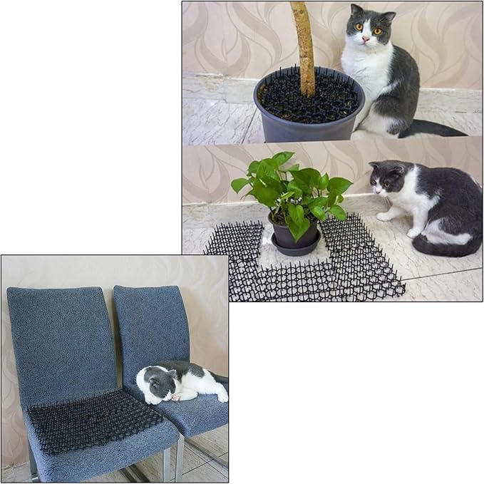 Cat Dog Deterrent Scat Mat for Cats Dogs with Spikes, Repellent Indoor Furniture, Outdoor Garden Fence Animal Barrier Set (24)