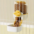 Pet Dog Cat Hanging Automatic Feeders, Auto Gravity Pet Feeder No Drip Water Set, Cage Pet Feeding Bowls Dispenser for Cats Dogs Puppy, Rabbit (Yellow)