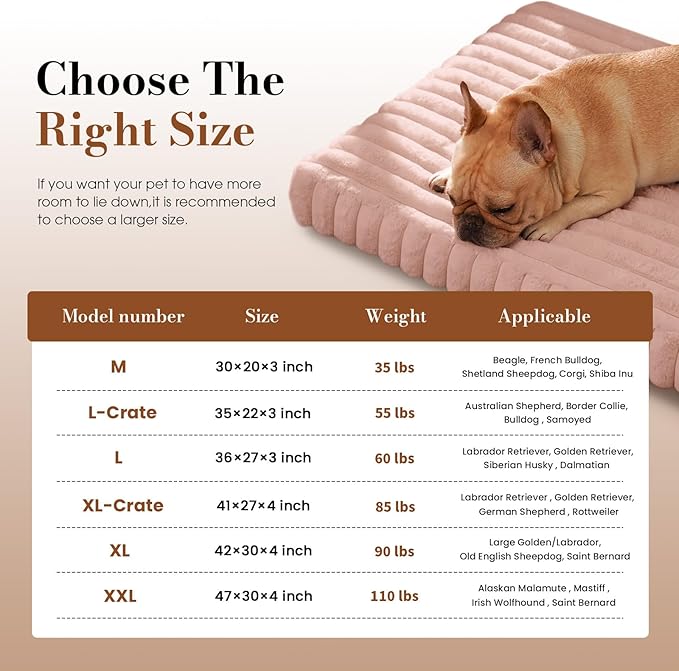 Dog Beds for Large Sized Dog, Orthopedic Pet Bed with Waterproof Lining, Soft Short Plush Surface & Egg Crate Foam, Machine Washable Pet Bed with Removable Cover & Anti Slip Bottom