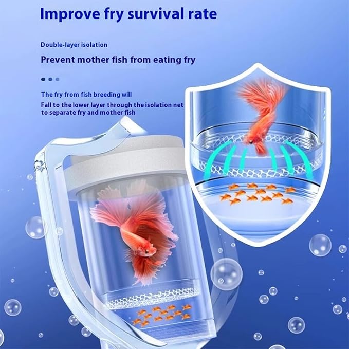 Net Breeding Box Floating Hatchery Incubator Quick Setups in Tanks Multipurpose Fish Shrimp Habitat Mesh Breeding Habitat