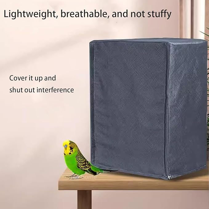 xixi-home Bird Cage Good Night Cover Sunshade Cold and Soundproof Windproof Dustproof Waterproof Heat Insulation Splashproof Foldable Zipper Washable Thickened Ventilation Cage (46 * 46 * 70cm)