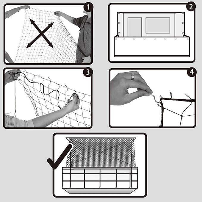 Cat Balcony Net, Easy Installation, Cat Anti-Fall Fence Net, Nylon Pet Net, Safety Cat Balcony Protector for Balcony, Window, Stairs (Style One Size: 8x3