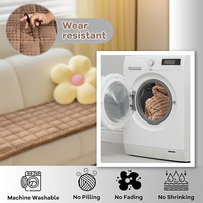 Washable Dog Couch Cover Protector, Non Slip Dog Bed Mat Machine Washable Large Blanket for Dogs, Pet Couches Covers for Sofa (Coffee, 24.8 * 53.9 '')