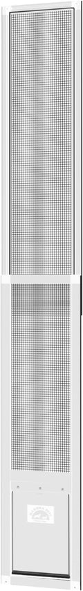 Hakuna Pets V2 Patio Pet Door Screen Insert Panel for Sliding Doors, Fits Door Track Min Ht 59.05" to Max Ht 84.25",UV Resistant Mesh, Locking Magnetic Dog Door, Easy Install and Removal,Medium,White
