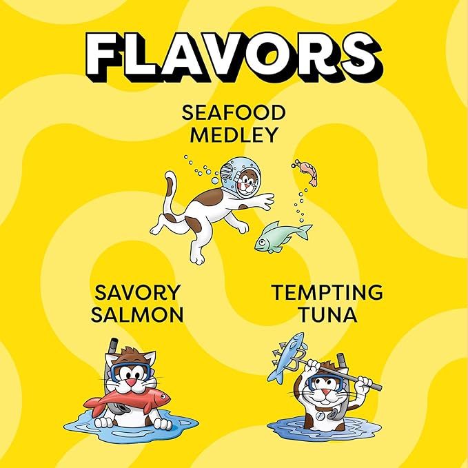 Temptations Cat Treats Classic Crunchy and Soft Seafood Lovers Variety Pack,3 oz. Pouches,(Pack of 12)