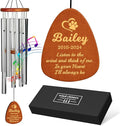 Personalized Dog Memorial Gifts for Loss of Dog, 25.5'' Pet Memorial Gifts for Dogs, Pet Memorial Wind Chimes, Loss of Dogs Sympathy Gift, Pet Passing Away Gift for Loss Loved One(Design 1, Silver)