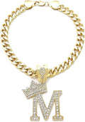 Initial Letter Cuban Chain Dog Chain Pet Chain Pet, Cat, Puppy Necklace (M, 30")