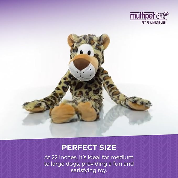 Multipet Swingin Safari Giraffe Dog Plush Toy - Squeaky Toys for All Dogs - Extra Soft Plush - for Cuddling & Playing - Cute Dog Pet Toy (19", 5 Squeakers)