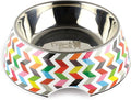 French Bull 24 oz. Pet Bowl, 2 Piece - Dog, Cat, Feeder, Nonslip, Stainless Steel, Raised - Ziggy White