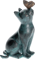 iHeartCats Cat Memorial Figurine with Butterfly - Cat Statue Pet Memorial Gifts