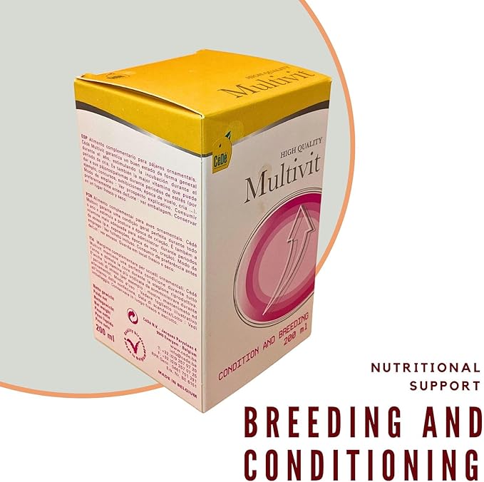 CéDé Multivit 200ml – Vitamin Supplement for Ornamental Birds, Singing and Moulting, Healthy and Shiny Plumage, Ideal for Canaries, Finches, Parrots, Essential Vitamins & Nutrients for Optimal Health
