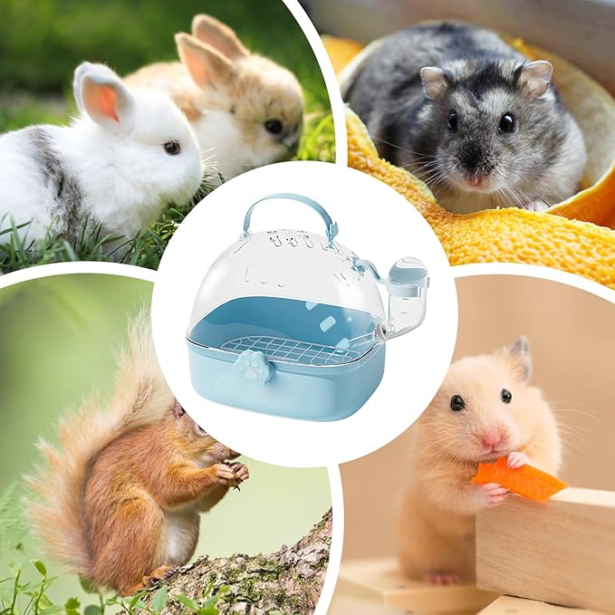 Hamster Carrier Cage - PVC Chinchilla Carrier Cage with Water Bottle - Pet Bird Carrying Supplies Spacious Design for Sparrow Macaws Conures Chinchillas Budgies Cockatiels Parakeet Hedgehog