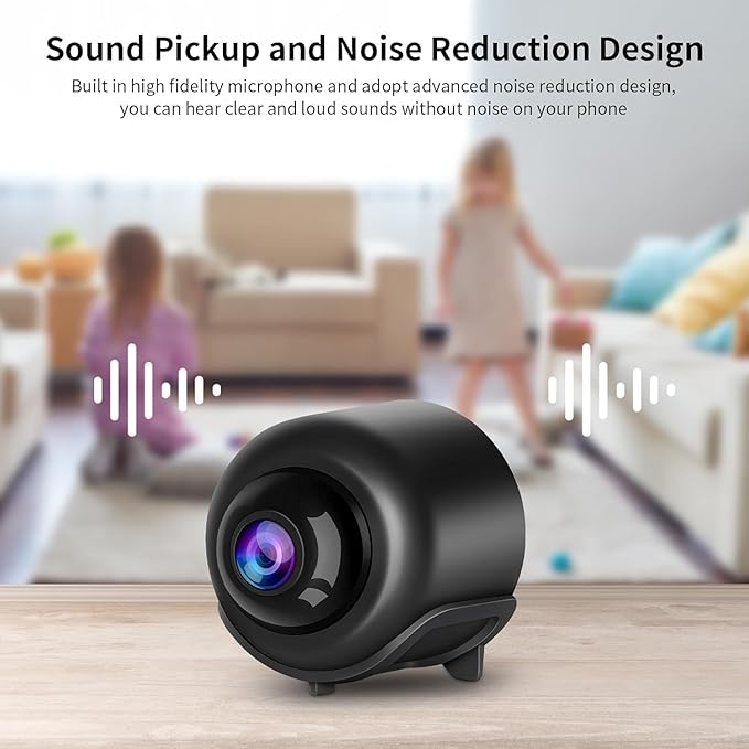 VSTARCAM Tiny WiFi Camera for Home Security 1Pcs, 3MP Portable HD Night Vision Motion Detection Remote Surveillance 120° Wide Angle Camera, Baby Monitor Small Motion Activated Use with Wire
