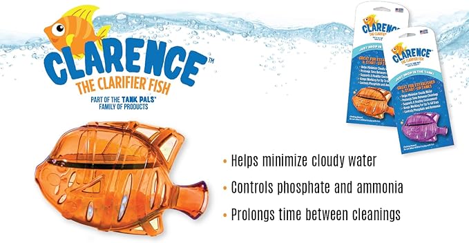 Aquarium Water Clarifier | Clear Cloudy Fish Tank Water Treatment, Safe for Freshwater & Saltwater Fish and Plants - Orange & Purple, 6 Pack