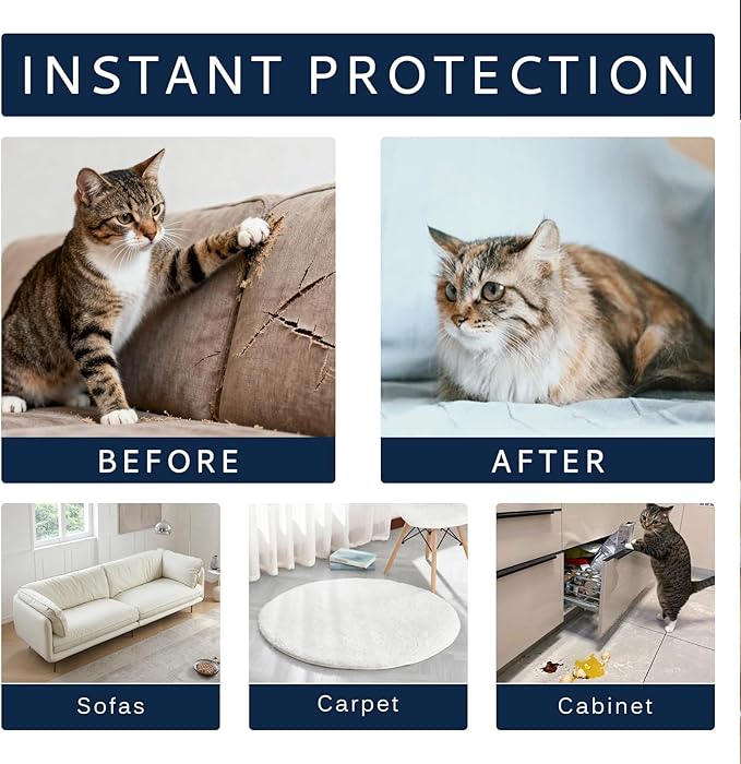 Natural Cat Deterrent Spray for Indoor and Outdoor Use, Anti-Scratch Furniture Protection, Training Aid with Natural Ingredients, 3.38FL OZ