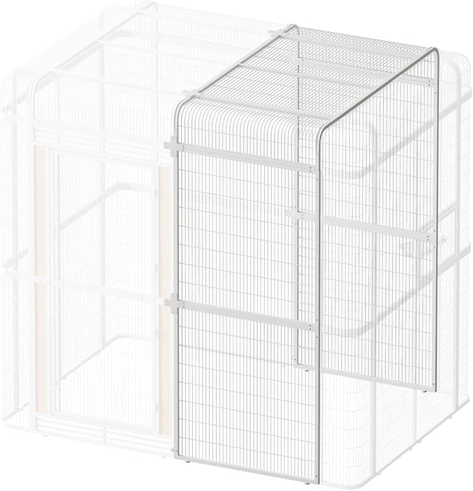 wonline 33.5-Inch Extra Large Bird Cage Extension Part for Parakeets Outdoor Bird Aviary Parrot Cage with Perch, Walk-in Heavy Duty Birdcage for Macaws Canaries Parrots Budgie Lovebirds, White