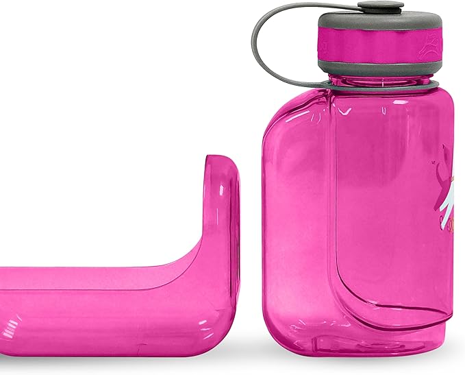 OllyDog OllyBottle | Tritan Dog Water Bottle with Detachable Bowl | BPA Free Leakproof Pet Dispenser | Hiking Travel (600ML, Hot Pink)