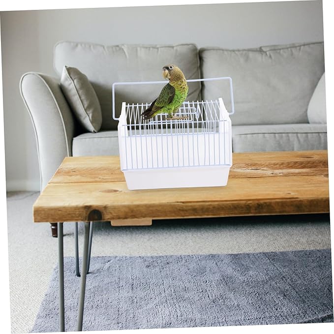 1set Portable Bird Carrier for Travel Compact Pet Bird Cage Handle for Outings Hiking and Shopping for Parrots and Small White Small