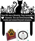 Grave Markers Cat, Metal Cats Metal Memorial Garden Stake, Pets Waterproof Grave Stakes Plaque, Pet Headstone Garden Memorial Graves, Metal Cat Garden Decor 12"