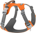 No Pull Dog Harness – Adjustable Reflective Nylon Vest for Small Medium Large Dogs, Escape Proof Training Harness with Leather Control Handle, Lightweight Aluminum Hardware (Orange, L)
