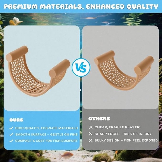 Natural Wood Betta Hammock - Floating Resting Log for Bettas, Shrimp & Nano Fish - Aquarium Hideout, Fish Tank Decor, Aquatic Perch for Small Tanks