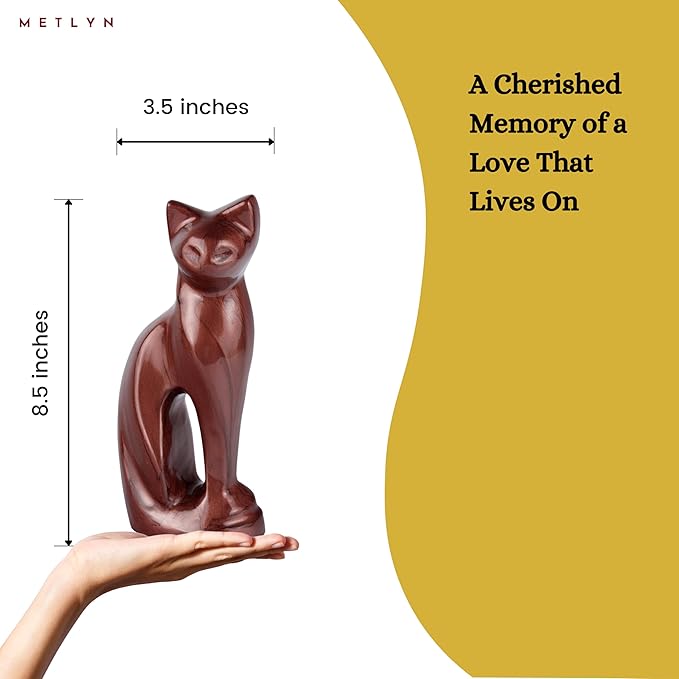 Cat Urns for Ashes - Pet Memorial Cat Urn Cat Memorial Gift, Pet Urn for Cat Ashes Keepsake Pet urns for Cats Ashes, Pet Ashes Urn, Pet Cremation Urn (Brown)