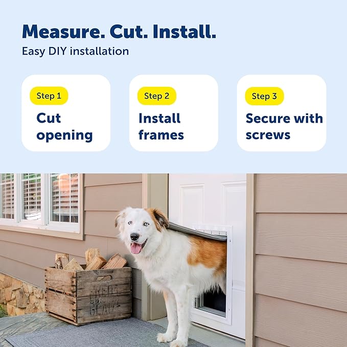 PetSafe Extreme Weather Aluminum Pet Door - Energy-Saving Thermal Barrier Pet Flap with Slide-in Door Locking & Secure Flap Cover - for Dogs Up to 100 Lb - Large