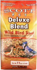 Scott Pet Wild Bird Seed, Deluxe Blend, 11 lbs Bag, No Dust, No Corn Mix, Feed, Great for All Feeder Types, Food for Outside Wild Birds