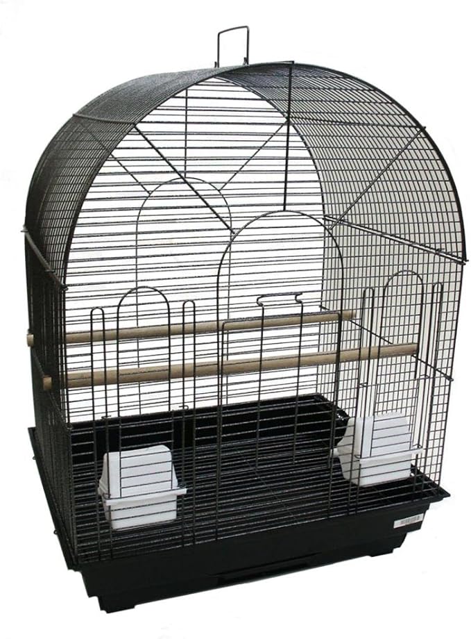YML 1934 Round Top Small Bird Cage Color: Black