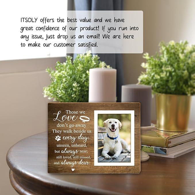 Memorial Picture Frame, Pet Picture Frame, Sympathy Gifts for Loss of Loved Pet, Bereavement Gifts for Loss of Dog, Dog Remembrance Photo Frame or Memorial Gift, Fits 4 x 6 In Photo