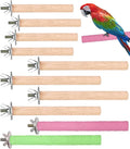 10 PCS Bird Perch Stand Toy, Colorful Wood Parrot Perch Stand, Natural Stand Paw Grinding Stick Exercise Toys, Bird Cage Accessories for Budgies, Finches, Parakeet, Small Birds
