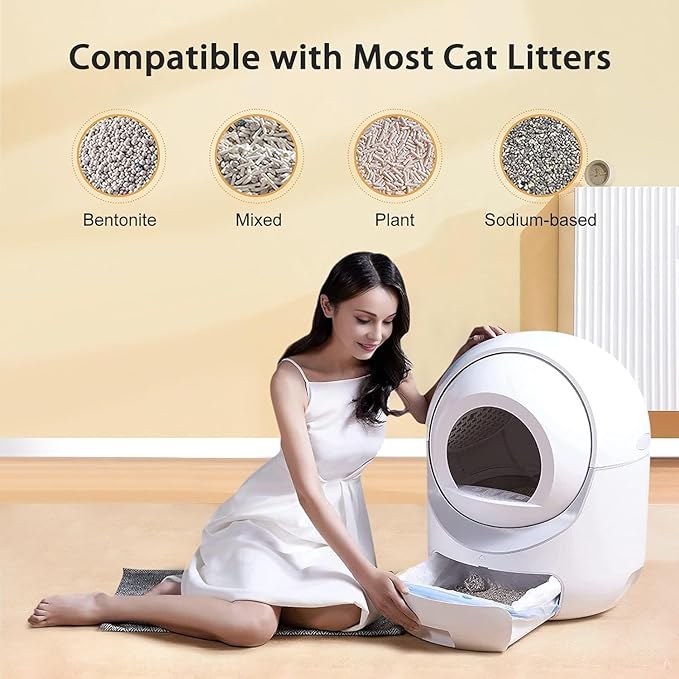 Smart Self-Cleaning Cat Litter Box – Automatic Odor Control, App Monitoring & Ultra-Quiet Design for Multi-Cat Homes