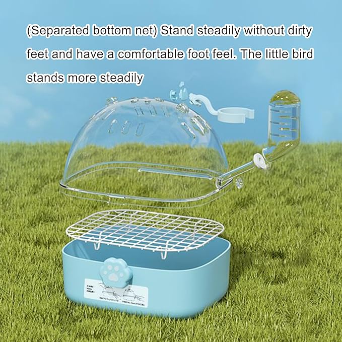Hamster Carrier,PVC Hamster Travel Cage With Drinker | Bird Carrier Accessories - Spacious Design For Sparrows Macaws Parakeets Chinchillas Parakeets Cockatiels