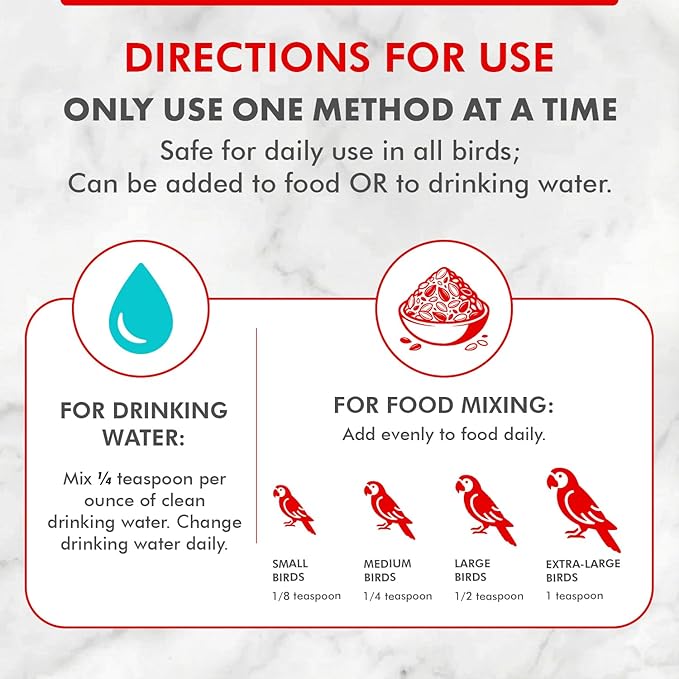 Morning Bird Vitalize for Birds 2 oz – Stress & Dehydration Support – Promotes Hydration, Energy, Balance & Muscle Recovery – Water-Soluble Supplement for All Bird Species