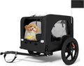Heavy-Duty Dog Bike Trailer & Collapsible Pet Carrier for Bike with 16-Inch All-Terrain Wheels, Universal Hitch, Safety Flag & Weather-Resistant Design for Outdoor Adventures