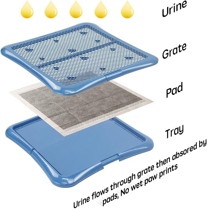 petphabet Training Pad Holder Floor Protection Dog Pad Holder Mesh Training Tray (L-24"x24")…