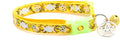 Wicca Cat Collar with Occult Charm & Bell | Witch’s Familiar Cat Collar | Witch Kitten Collar Charms | Glow in The Dark | Safety Breakaway Collar (Large(10lbs & Up), Topaz)