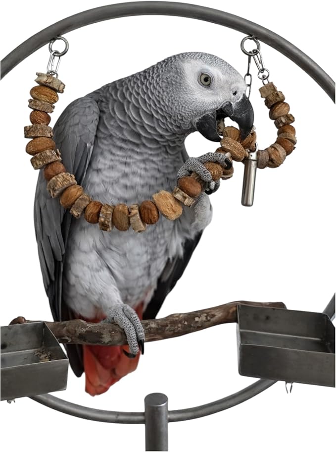 39 Inch Large Bird Toy - Natural Prickly Ash & Mango Wood Parrot Chew Toy for Foraging Enrichment - Hanging Cage Toy for Macaw, African Grey, Cockatoo, Amazon, Conure