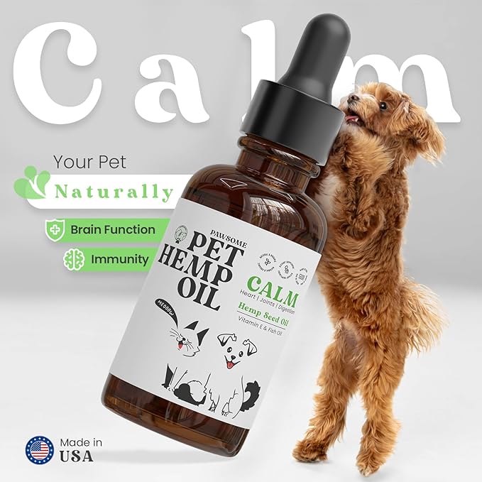 Hemp Oil for Dogs and Cats – Helps with Skin, Coat & Health – Premium Fish Oil Blend – Improves Immune System & Нiр Jоint Hеalth - Natural Ingredients - Made in USA (1oz) (Pack of 1)