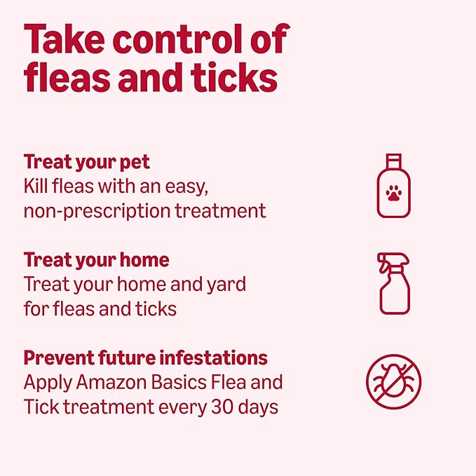 Amazon Basics Preventative Flea and Tick Topical Treatment for Dogs, X-Large (89-132 lbs), Fast Acting and Long Lasting, 3 Counts, Packaging May Vary