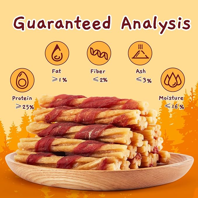 Jungle Calling Chicken Collagen Sticks, Long Lasting Dog Chews, Duck Wrapped Dog Treats, Digestible Rawhide Alternative for Small Medium Dogs, Dog Bones for Teeth Cleaning, 14.1oz, Approx. 22 Sticks