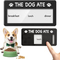 Dog Fed Sign- Dog Feeding Chart 3 Times A Day,Pet Feeding Reminder,Did You Feed The Dog Tracker with Magnets and Double Sided Tape for Fridge, Prevent Over Feeding, Black