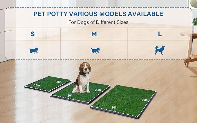 Dog Litter Box with Grass – 16 x 20 inch,Strong Absorbency Grass Pad with Tray, Dog Potty Training Pad (16“x20”)