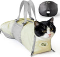 Cinf Cat Nail Clipping Cleaning Grooming Restraint Bag （Free Muzzle） No Scratching Biting for Bathing Nail Trimming Injecting Examining((Beige Gray,M)
