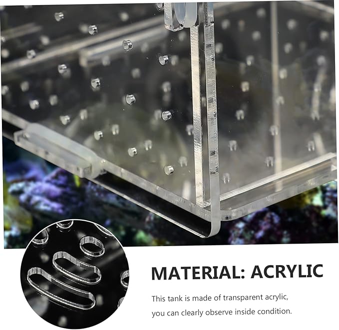 Milisten Aquarium Fish Breeding Box Acrylic Fish Tank Divider Suction Cups Lightweight Portable Safe