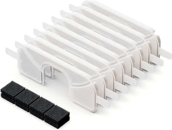 8 Packs Replacement Filters and 8 Packs Sponges for Qinliy 123oz/3.5L Wireless Cat Water Fountain Q108