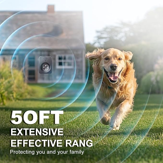Anti Barking Device for Dogs Long Range 50ft, Ultrasonic Dog Bark Deterrent Device with Stop Dog Barks - Dog Barking Stopper, Bark Box, Barking Control Devices for Dog Training in Outdoor/Indoor