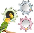 Bird Mirror Toys for Cage,Parakeet Rotating Sound Wheel Toy,Budgie Training Colorful Interactive Chew Toys for Canaries Lovebirds Conures Cockatiels cage Accessories (3, Rondom Color)