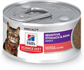 Hill's Science Diet Sensitive Stomach & Skin, Adult 1-6, Stomach & Skin Sensitivity Support, Wet Cat Food, Salmon & Vegetables Minced, 2.9 oz Can, Case of 24