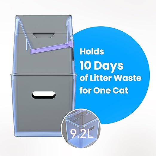 Neakasa PooGuard Litter Disposal Bin, 9.2L Trash Can for Cat Litter, Grey and White Trash Can Bundle